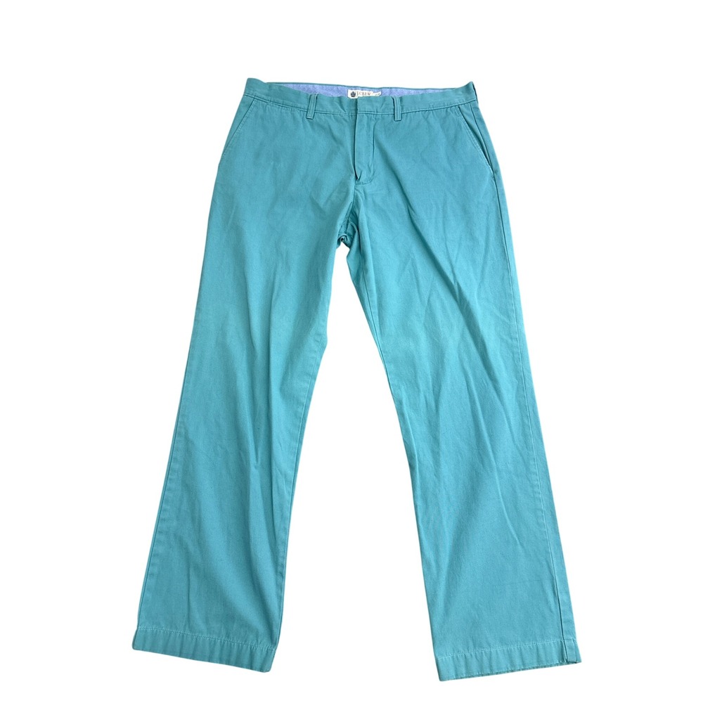 J.Crew Classic Fit Chino Pants Mens 33x30 Teal Green 100% Cotton Straight Leg